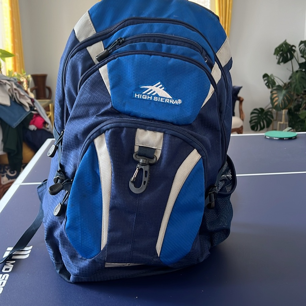 High Sierra Blue Laptop 19" Computer Padded Backpack Bag - Picture 8 of 14